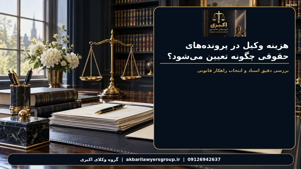 هزینه وکیل در پرونده‌های حقوقی چگونه تعیین می‌شود؟ | گروه وکلای اکبری